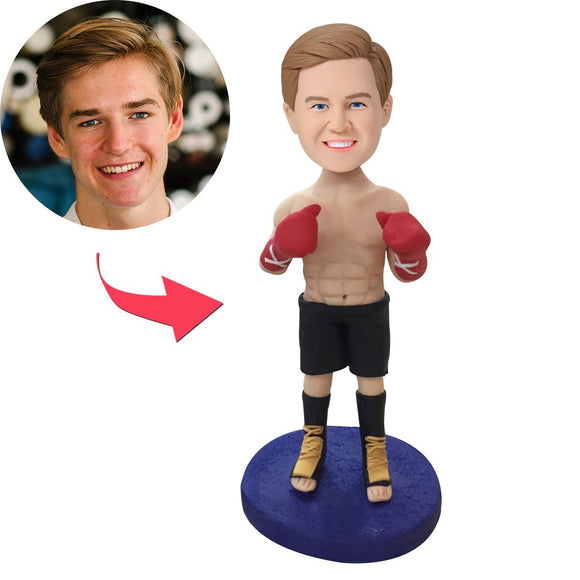 Boxer Custom Bobblehead With Engraved Text