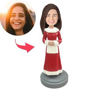 Mrs. Claus Custom Bobblehead With Engraved Text