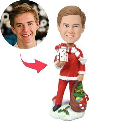 Christmas gifts Santa's Male Helper Custom Bobblehead With Engraved Text