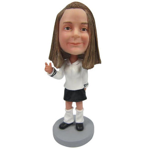 Small Girl Custom Bobblehead With Engraved Text
