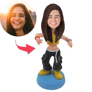 Woman Dancing Custom Bobblehead With Engraved Text