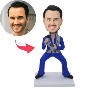 Rock Singer Custom Bobblehead With Engraved Text