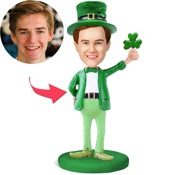 St.Patrick's Day Custom Bobblehead With Engraved Text