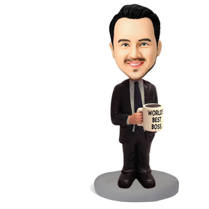 WORLD'S BEST BOSS Custom Bobblehead With Engraved Text