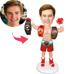 The Boxing King Custom Bobblehead With Engraved Text