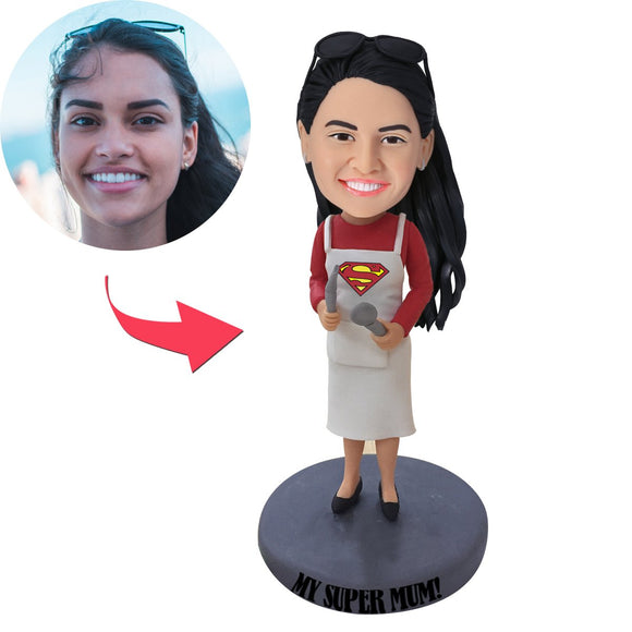 My Super Mum Custom Bobblehead With Engraved Text