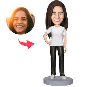 Casual Wear Woman Custom Bobblehead With Engraved Text
