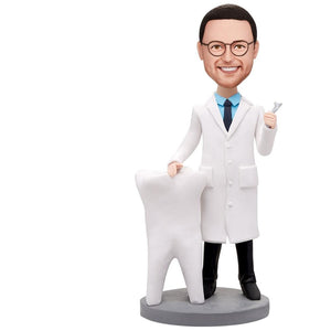 Dentist Male Custom Bobblehead With Engraved Text