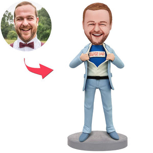 Business Super Dad Custom Bobbleheads With Engraved Text