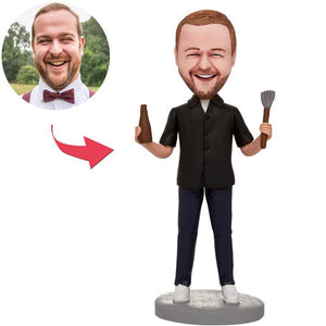 Western Food Five-star Chef Custom Bobbleheads With Engraved Text