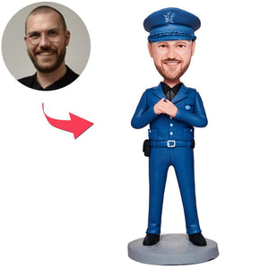 Police Officer Custom Bobbleheads With Engraved Text