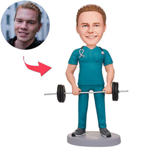 Fitness Male Doctor Custom Bobbleheads With Engraved Text