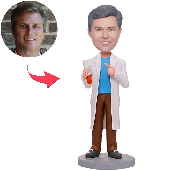 Laboratory Scientist And His Medicament Custom Bobbleheads With Engraved Text
