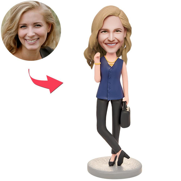 Modern Business Women Custom Bobbleheads With Engraved Text