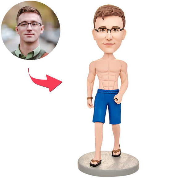 Cool Muscular Man Custom Bobbleheads With Engraved Text