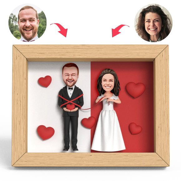 Valentines Gift Wedding Red Line Clay Figure Frame Gifts