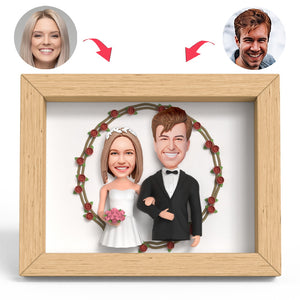 Valentines Gift Wedding Wreath Clay Figure Frame Gifts