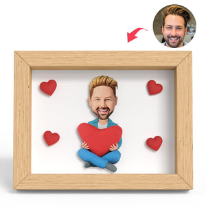 Anniversary Gift Heart Men Clay Figure Frame Gifts
