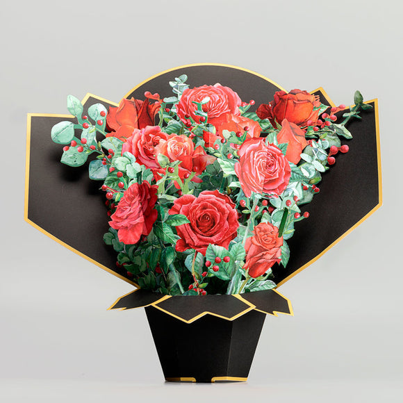 Black Rose Flower Bouquet for Anniversary for Female Boss