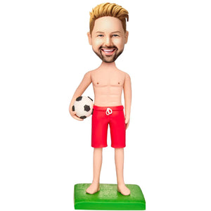 Strong Abs Soccer Sports Custom Bobblehead Engraved with Text