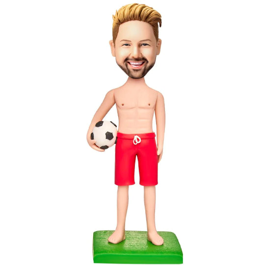 Strong Abs Soccer Sports Custom Bobblehead Engraved with Text